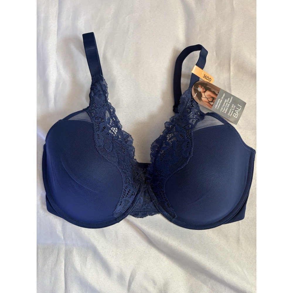 NEW Bali Bra One Smooth U Comfort Stretch Lace Underwire Bra DF0084 Womens 36DDD